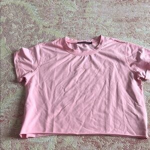 Amazon Pink Polo Crop Top Short Sleeve